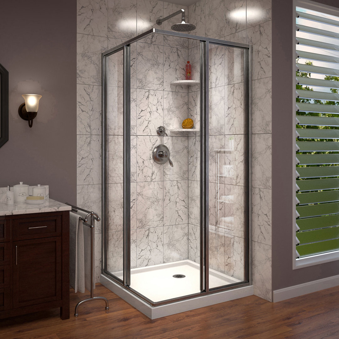 DreamLine Cornerview 42 in. D x 42 in. W x 74 3/4 in. H Framed Sliding Shower Enclosure DreamLine Base