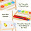 Chevalet en bois pour enfants avec planche à dessin à double face, tableau blanc 3 en 1 et tableau noir effaçable à sec, chevalet rotatif à 360 ° pour tout-petits