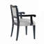 Ensemble de 2 chaises de salle à manger élégantes rembourrées avec lignes courbes, structure en bois massif et accoudoirs rembourrés pour une assise confortable-703164694