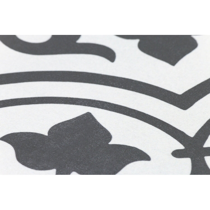Cascais 9x9 Matte Porcelain Tile, White Ornate