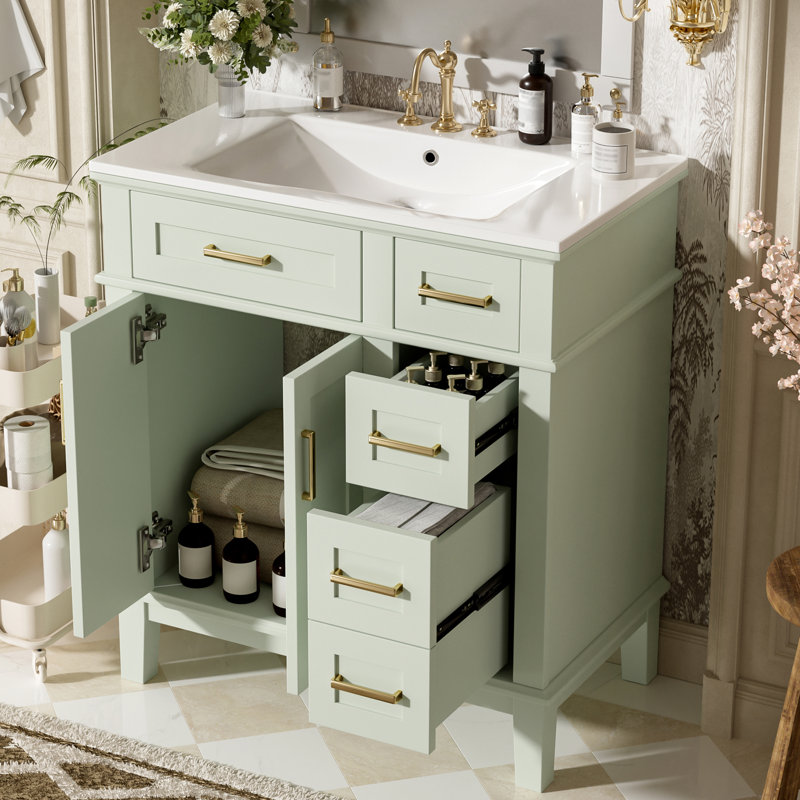 Ensemble de meuble-lavabo simple 30 po, Vert