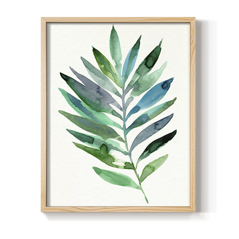 Palm Frond Flow III Framed Print - Solid Wood, 21" H x 17" W