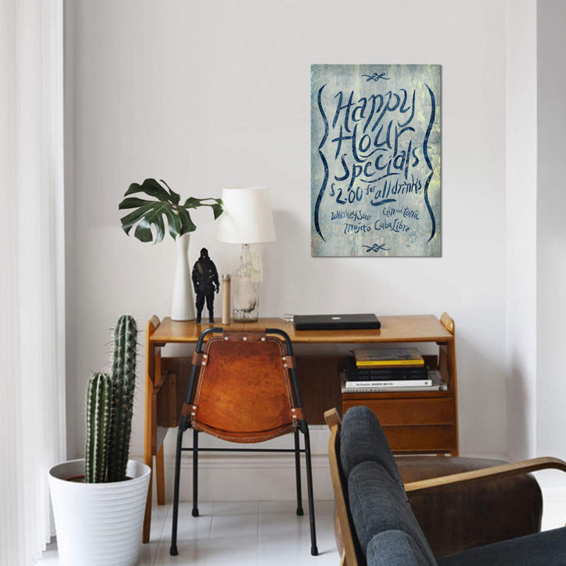 «Happy Hour Blue» par PI Studio - Estampe numérique sur toile tendue avec châssis, H 40 po x l 26 po x P 1,5 po, Toile tendue