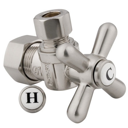 Kingston Brass Vintage 5/8-Inch OD Comp x 3/8-Inch OD Comp Quarter-Turn Angle Stop Valve Kingston Brass 