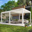 Pergola à persiennes 16 x 12 pi avec écrans rétractables, pavillon de jardin extérieur en aluminium avec toit imperméable réglable pour patio, terrasse et spa, gris foncé-87140726-90614302-131508061