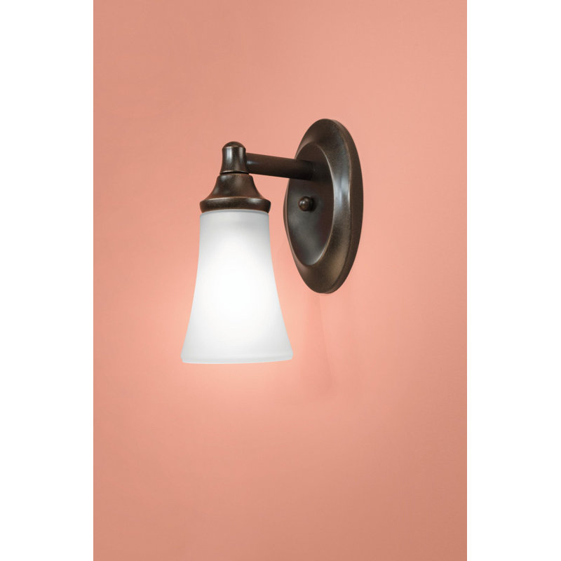 Applique murale 1 lumière pour salle de bain Eva, Bronze huilé
