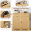 Armoire à déchets cannelée inclinable avec 2 tiroirs 13 gallons-134386478