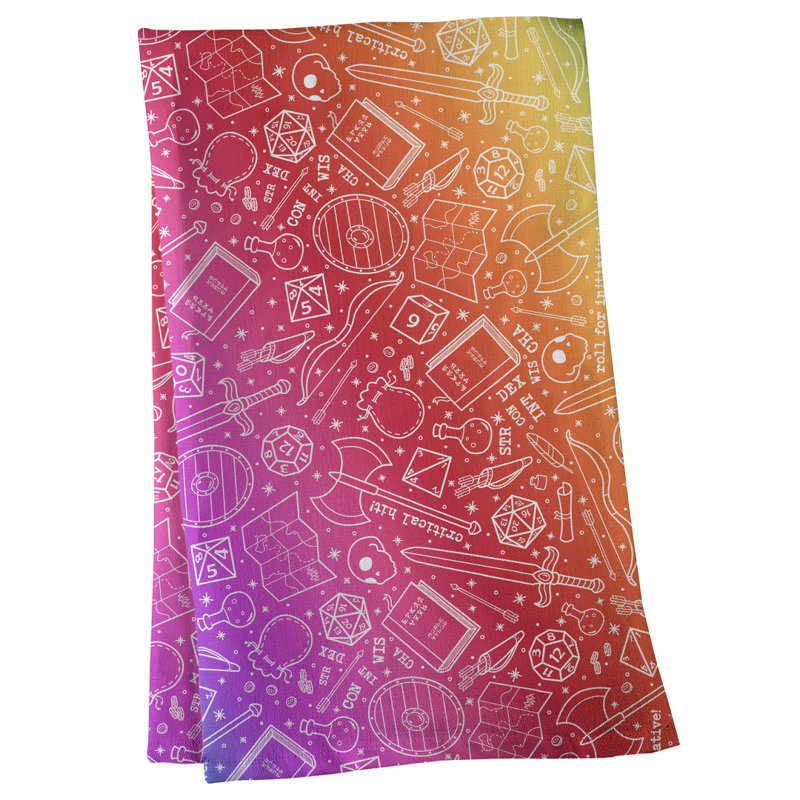 Serviette à thé à motif rpg Mcguigan, Polyester sergé, Arc-en-ciel