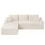 Ensemble de chaise longue à compression complète - Canapé modulaire en velours côtelé avec accoudoirs arqués, base antidérapante, comprend 3 coussins de dossier et 2 coussins décoratifs, canapé de chaise longue droite