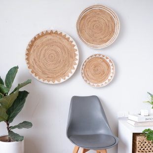Décoration de très grands paniers muraux Boho CHI AN MAISON (Ensemble de 3)