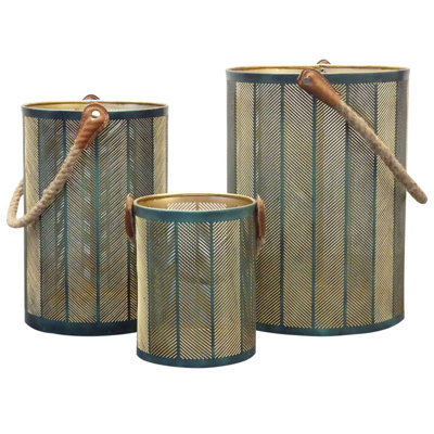 3 Piece Metal Wall Lantern Set
