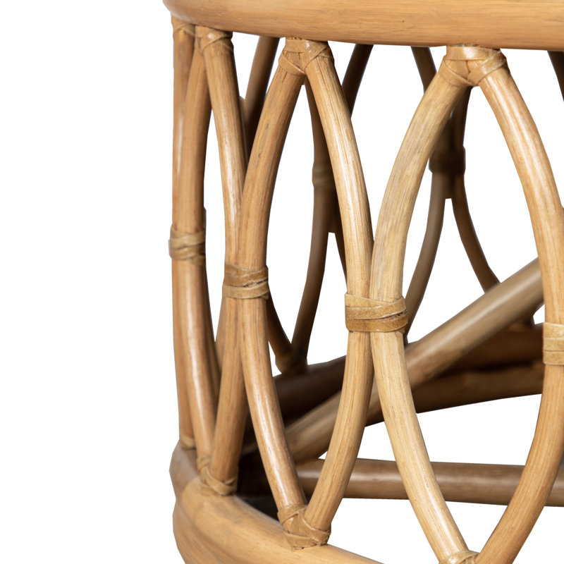 Lillian Round Ottoman, Tan