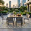 Ensemble repas 7 pièces pour patio avec table HDPS robuste et chaises en textilène pour une utilisation extérieure toutes saisons-131285077