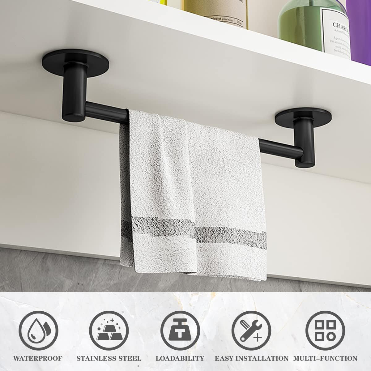 Get Luxury Ventus Bathroom Shelf with Towel Bar