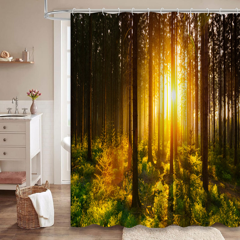 Rideau de douche Silent Forest Spring, L 72 po x l 78 po