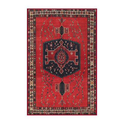 Tapis traditionnel rouge / noir