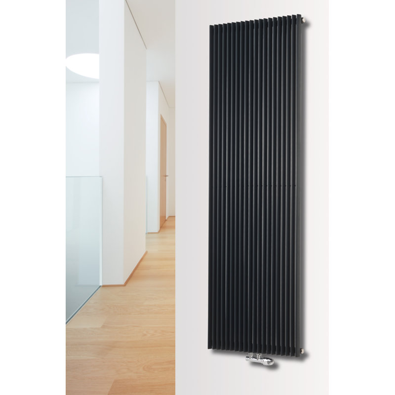Andromeda Vertical Designer Radiator, 180 cm H x 30 cm W x 8.8 cm D, Anthracite