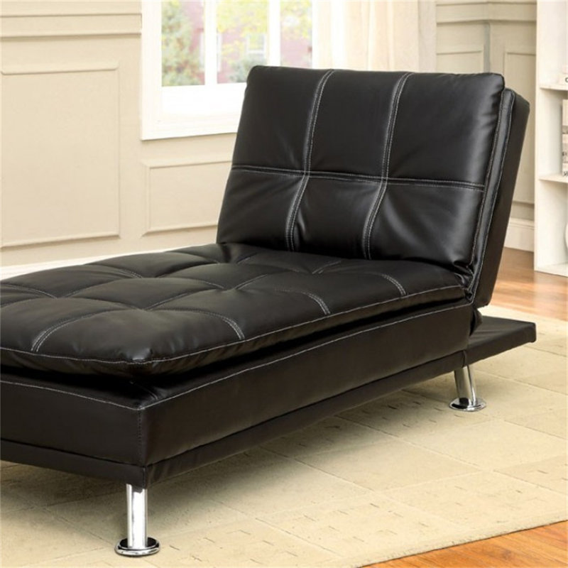 Charmant Faux Leather Chaise Lounge