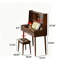 Coiffeuse 31,5 "en bois massif brun simple avec miroir relevable-360482518