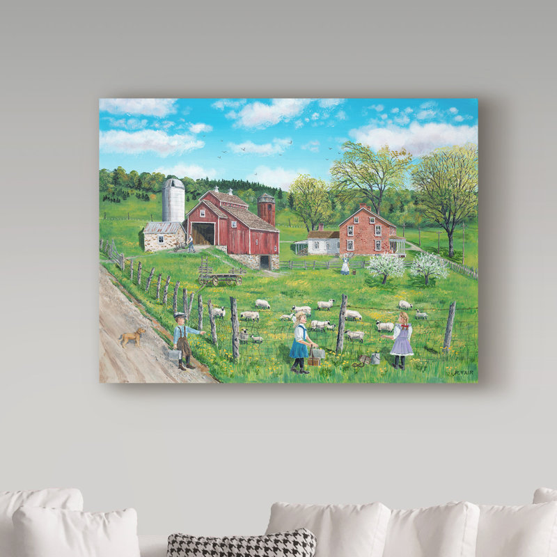 'Thats My Lamb' Acrylic Painting Print on Wrapped Canvas, 14" H x 19" W x 2" D