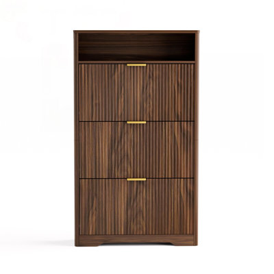 Grand range-chaussures autoportant avec 3 tiroirs rabattables, rangement caché pour le vestibule, le couloir et le vestibule, design minimaliste moderne.