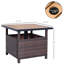 Table d'appoint en osier de rotin 22 po Outsunny avec structure en acier, trou pour parasol, sac de sable pour l'extérieur, patio, jardin, cour