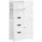 42″ Tall Freestanding Bathroom Storage Cabinet Unit with Open Compartments