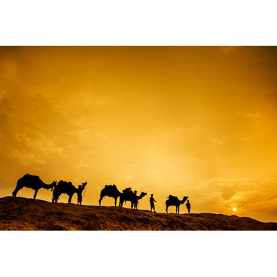 Camel Caravan - Wrapped Canvas Print