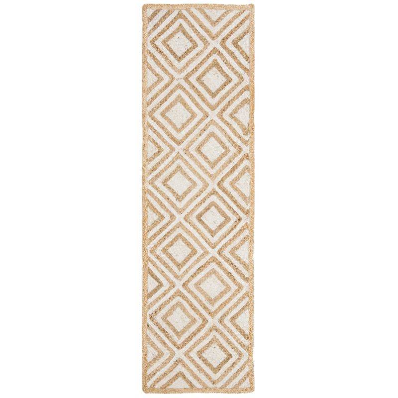 Arria Hand Woven Jute Geometric Rug, Runner 2'3" x 8'