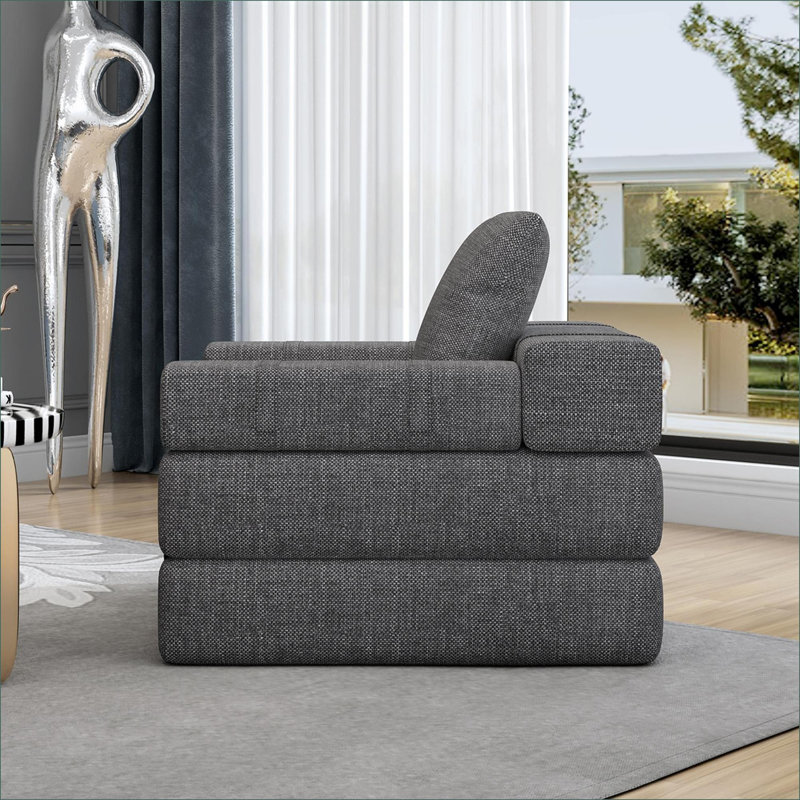 Canapé-lit simple convertible 2-en-1, fauteuil pour adultes, gris anthracite pour le salon