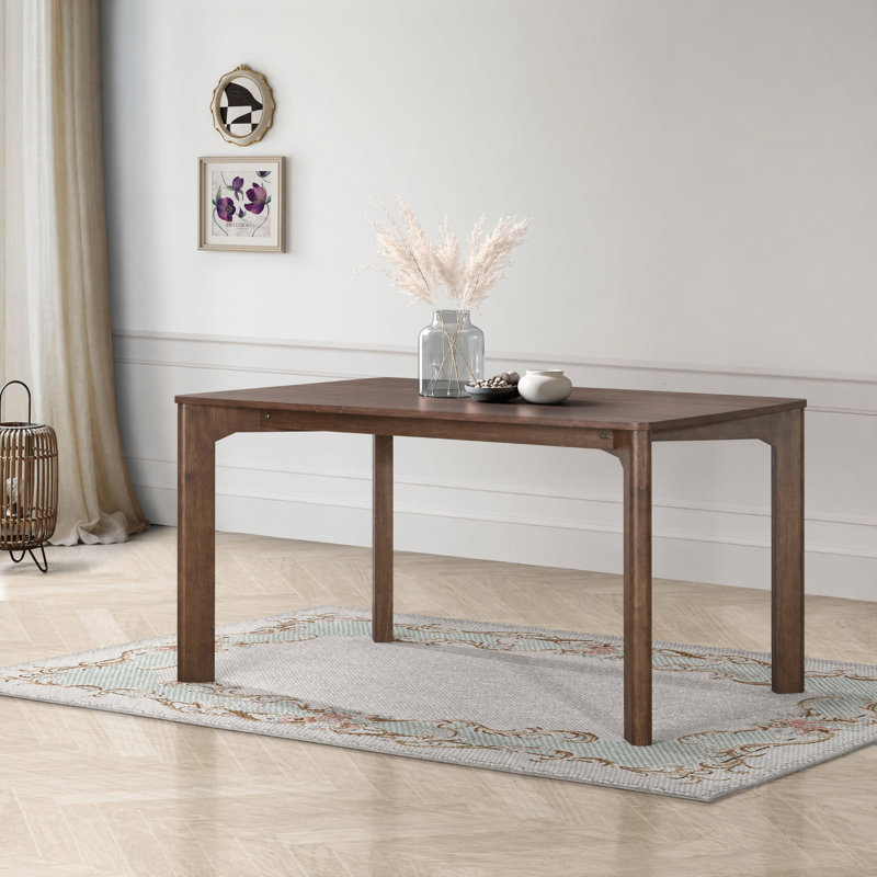 Solid Wood Dining Set, 4, Walnut