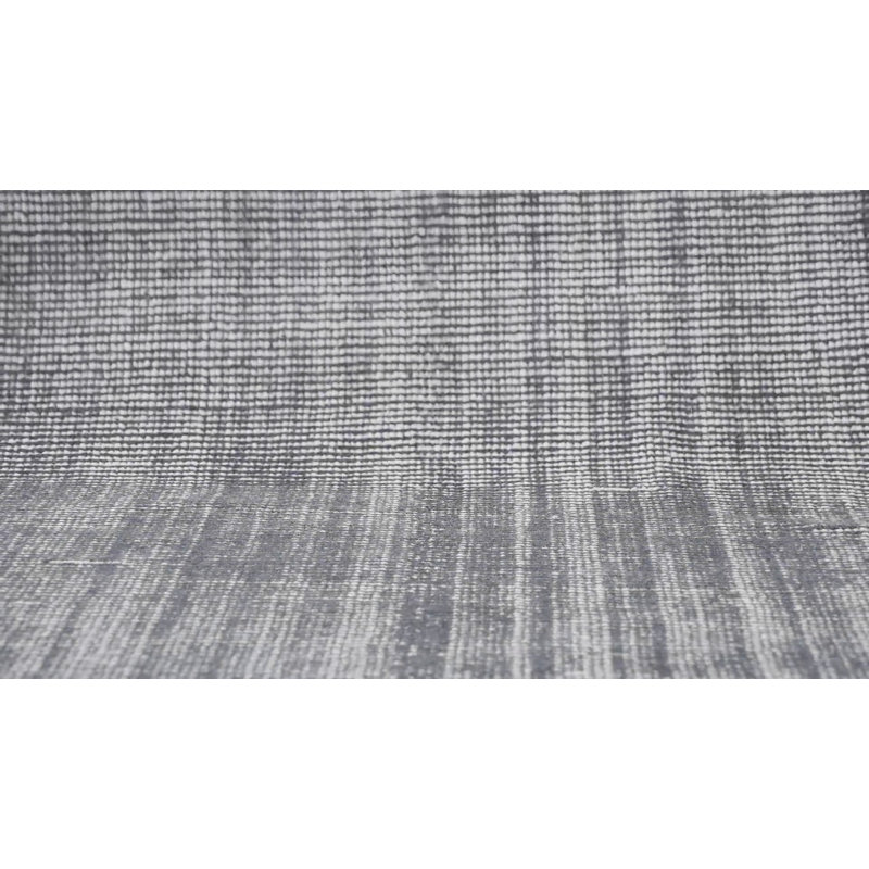 Earl Grey Hand-Knotted Wool Runner Rug with Ivory Accents