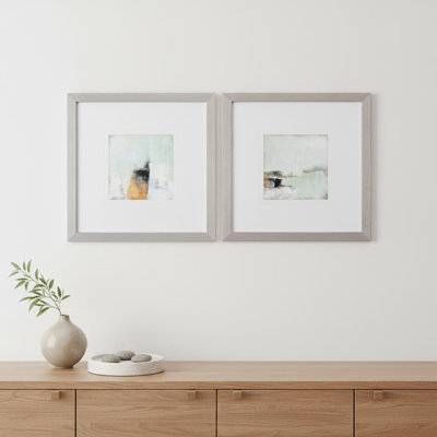 Set Of Two Bay View Mornin Silver Framed Print Wall Art