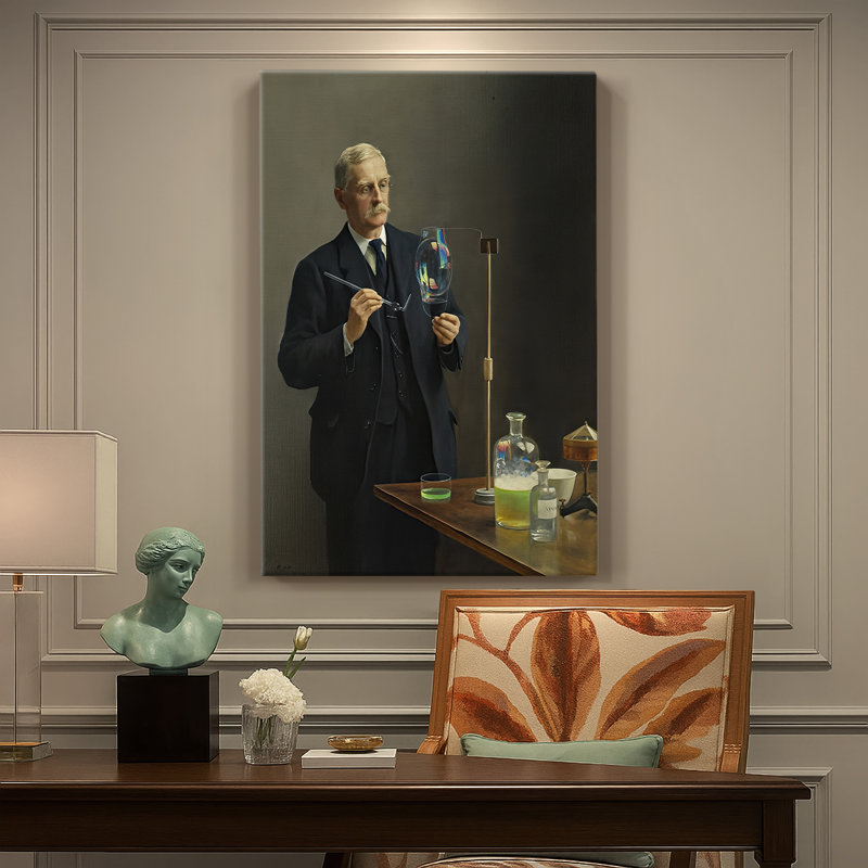 Portrait de Charles Vernon, toile tendue par John Collier, 24 po x 36 po
