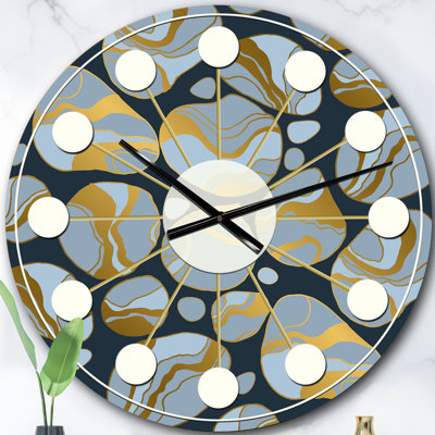 Horloge murale Golden Marble Design IV - Mid-Century