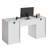59"Computer Desk Black/White with Embeded Power Outlet, Lockable Office Desk with Ample Storage-2078604242