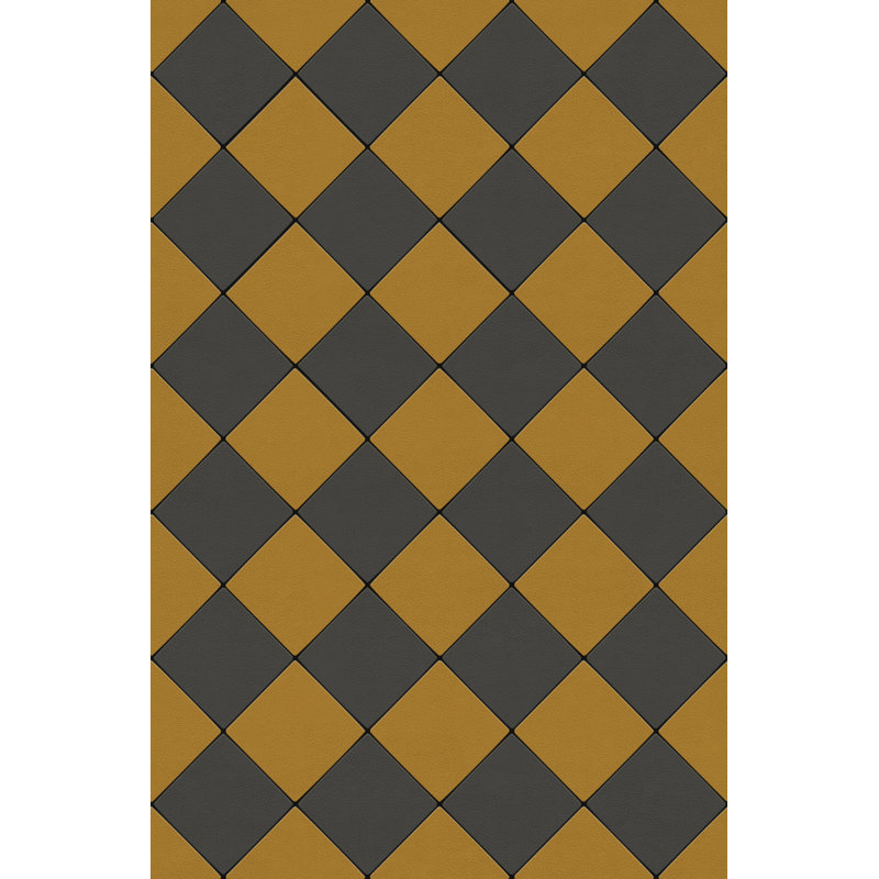 Hooppole Vinyl Checkered Indoor Rug, Rectangle 1'9" x 2'8"
