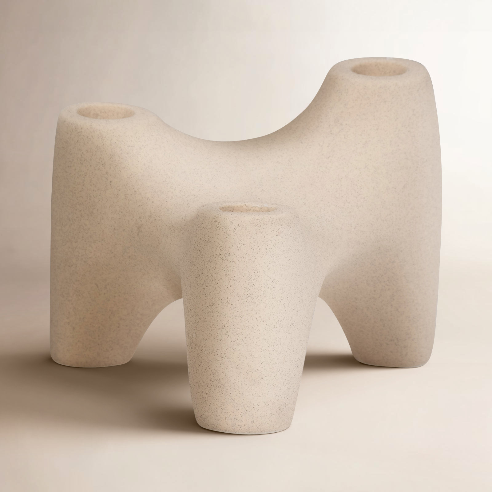 Macneil Ceramic Candelabra, 5" H x 6" W x 6" D