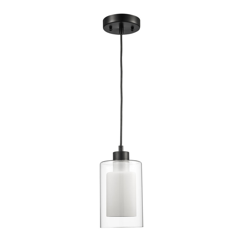 Luminaire suspendu cylindrique 1 lumière, Noir