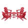 Outdoor 5-Piece Adirondack Chair With Square Coffee Table Conversation Set