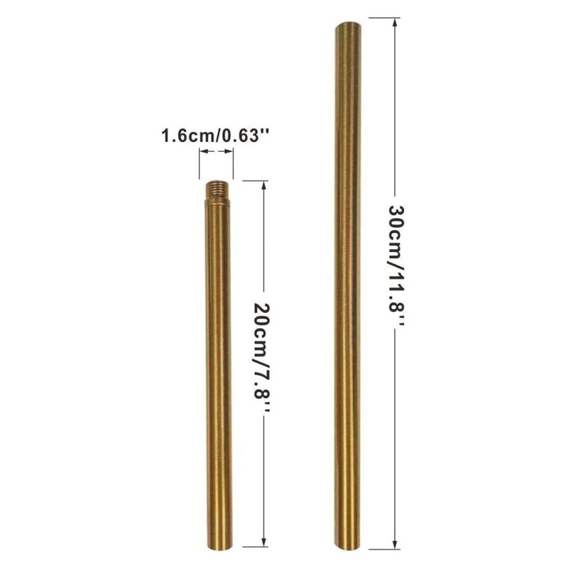 Chandelier Extension Rod 7.8" and 11.8", Gold