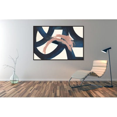 «Coups Blue» par Mark Sargent - peinture sur toile à cadre flottant