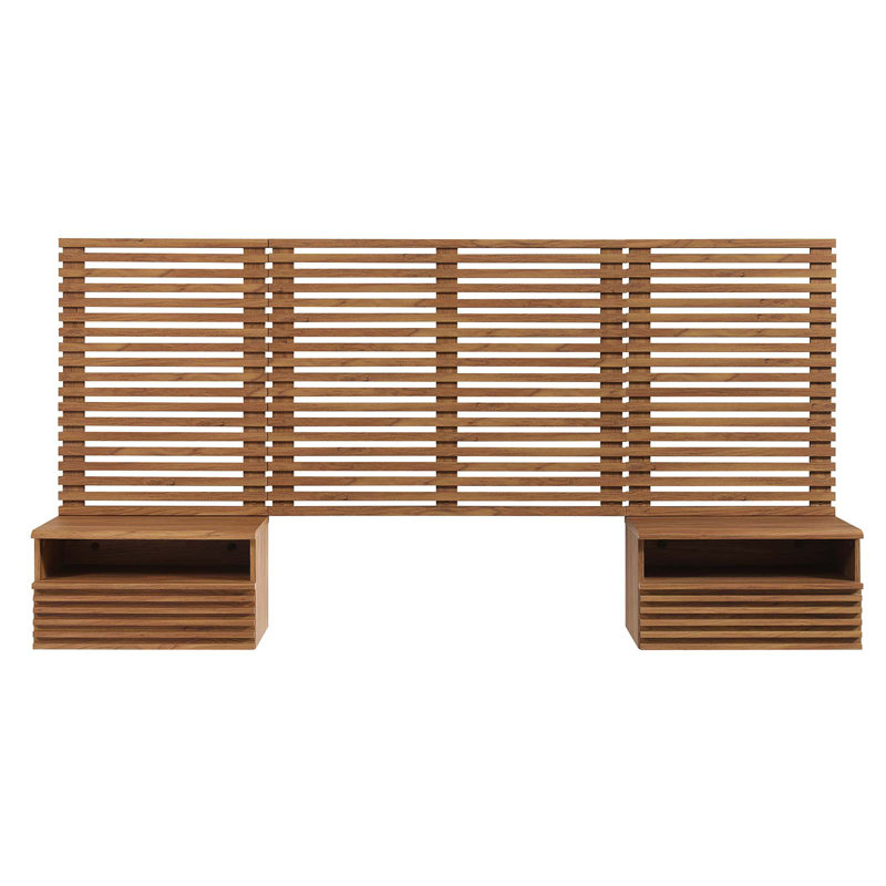 Render Solid Wood 4 Piece Dresser Set, Walnut