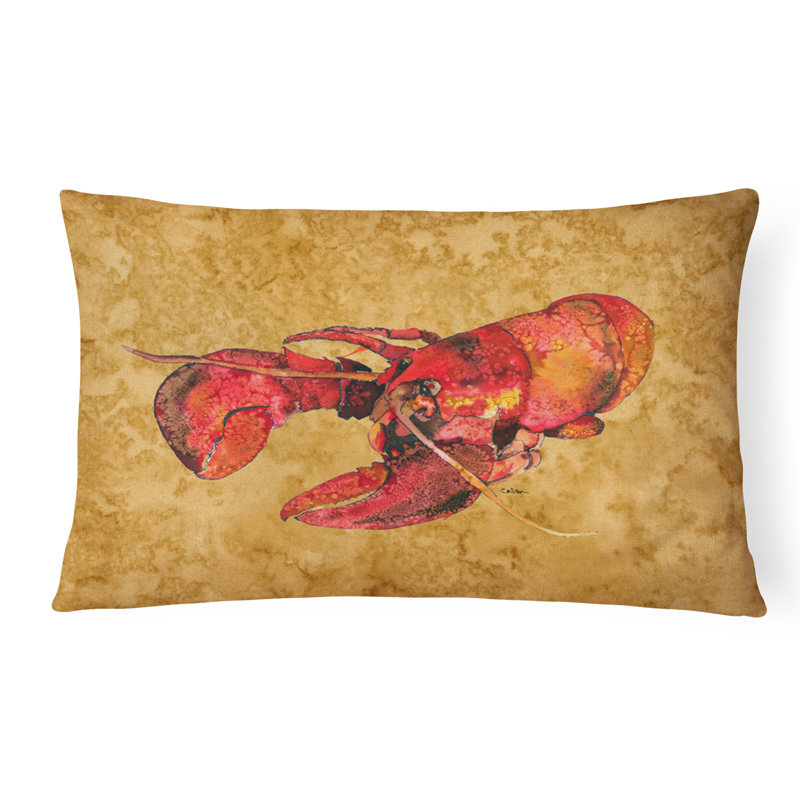 Lobster Outdoor Reversible Throw Pillow