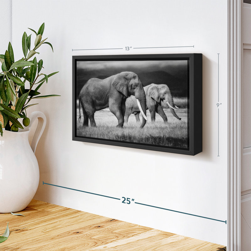 Animal "Art mural des éléphants du Kenya", H 9 po x l 13 po