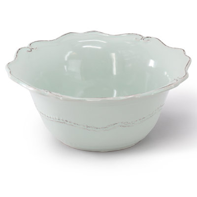 Modern Southern Home 2 Piece 10 Inch Scalloped Stoneware Serving Bowl Set in Blue