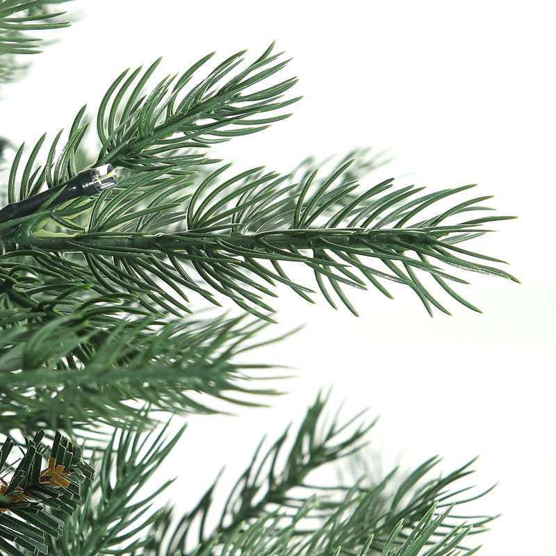 Arbre de Noël artificiel haut 6 pi avec 2328 branches, 400 lumières DEL blanc chaud, ouverture automatique, 8 modes d'éclairage