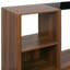 Bailey Console rectangulaire en bois de noyer foncé et noir avec insert en verre