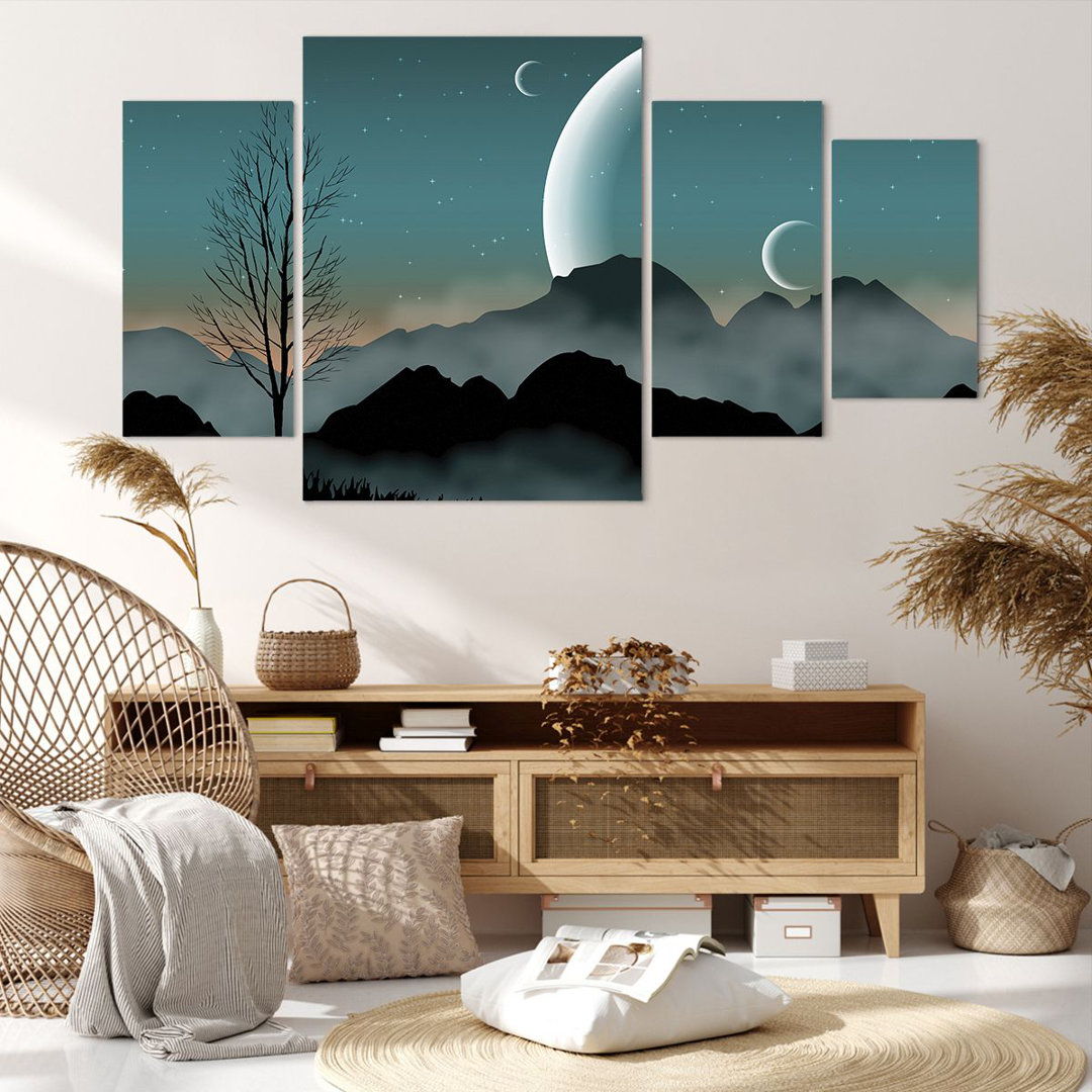 4-tlg. Leinwandbilder-Set Sky Night Illustration