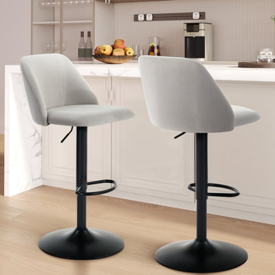 New upgraded backrest Swivel Upholstered Adjustable Height Counter & Bar Stool With Footrest